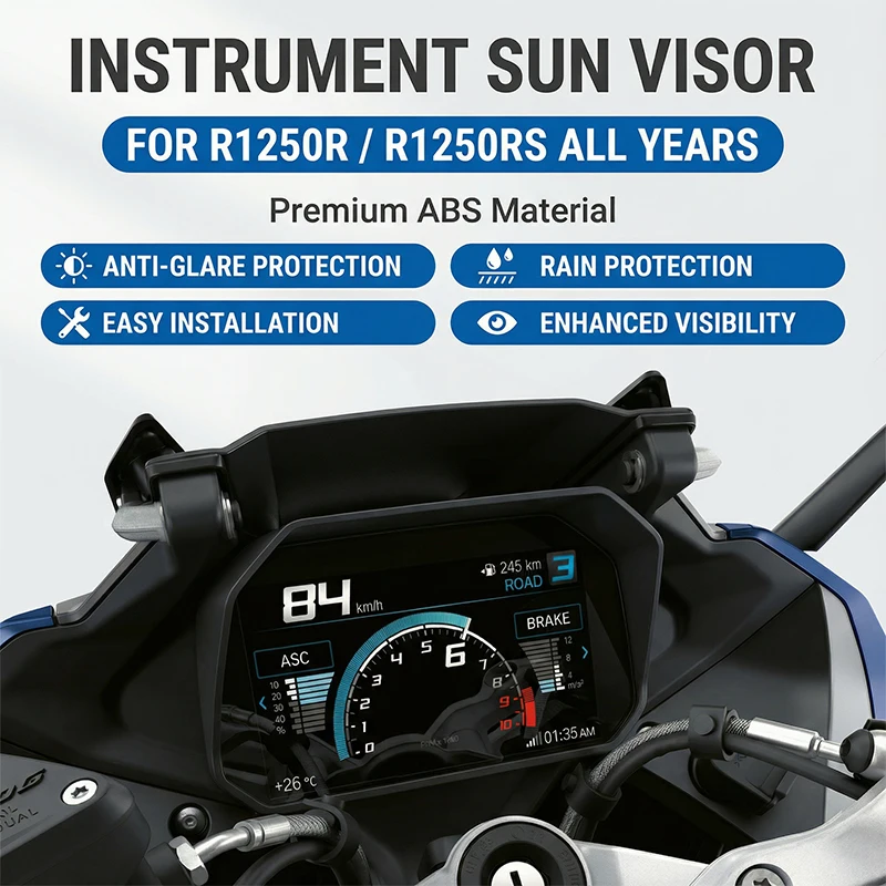 

Motorcycle Instrument Sun Visor for BMW R1250R R1250RS Anti-Glare Dashboard Protector Rain Shield ABS Plastic Display Guard