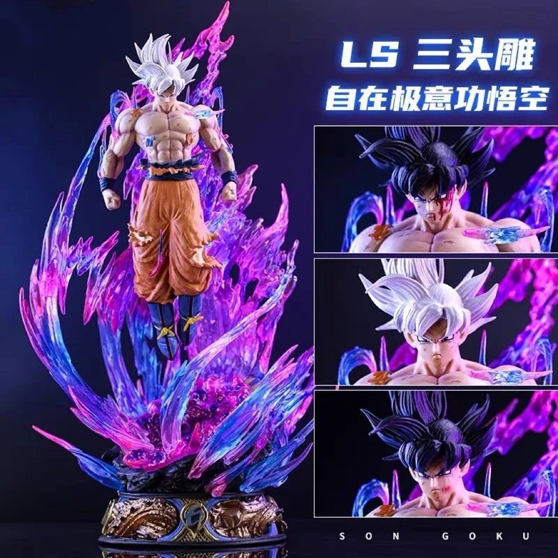 2024 New Dragon Ball Handmade Ls Free Ultimate Skill White Hair Sun Wukong Awakening Saiyan Anime Handmade Model Gift