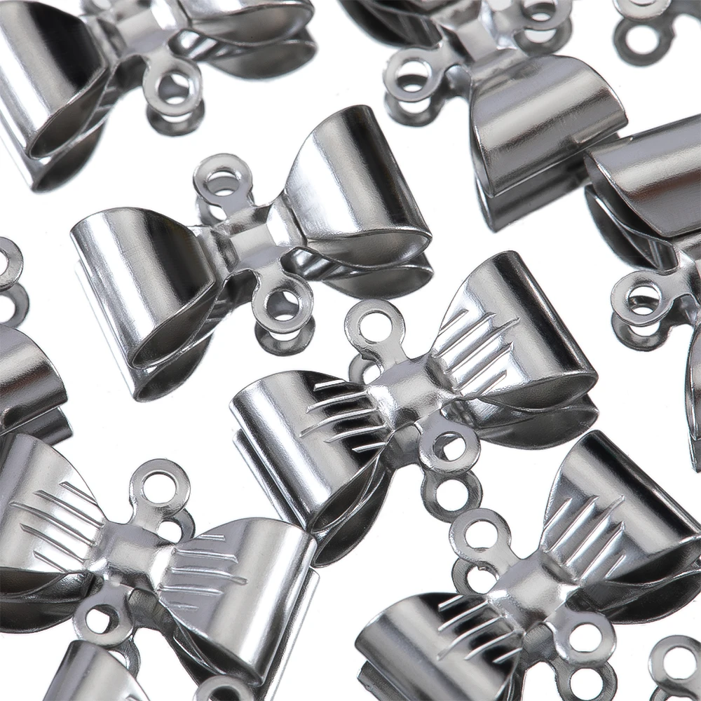 

100pcs 20pcs Stainless Steel Double Hole Bowknot Connectors Neckalce Charms Pendant Earrings Bracelets Jewelry Making Wholesale