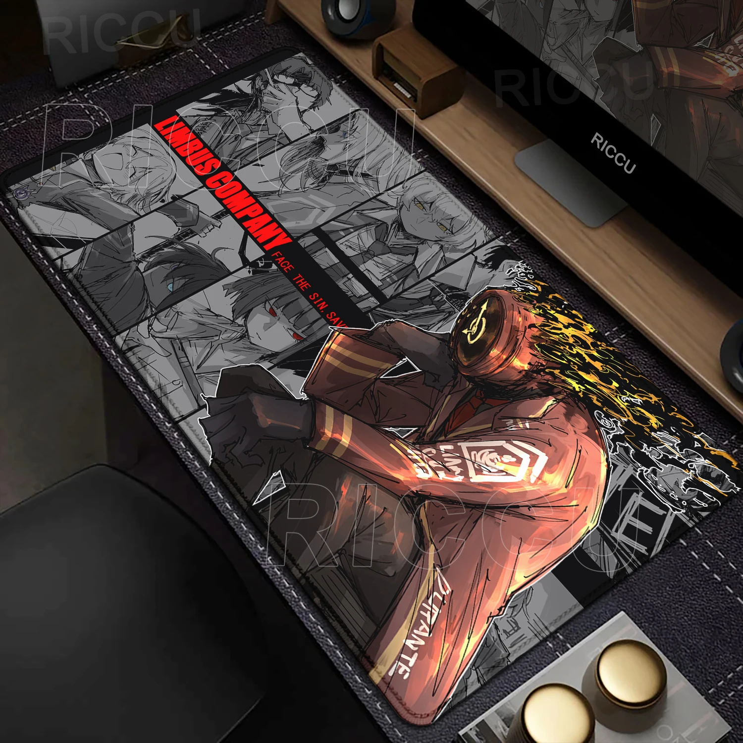 Gaming Mouse Pad Limbus Company Anime XXL Desk Mat Extended Pads Keyboard Mat PC Cabinet Tablemat E-Sports Playpad HD Carpet Rug