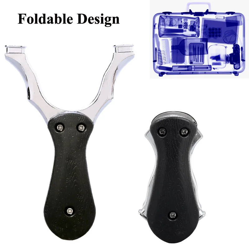 

Folded Slingshot Hunting Bow Pocket Catapult Stainless Steel Rubber Band Shooting Foldable Mini Pass Security Inspection Easily