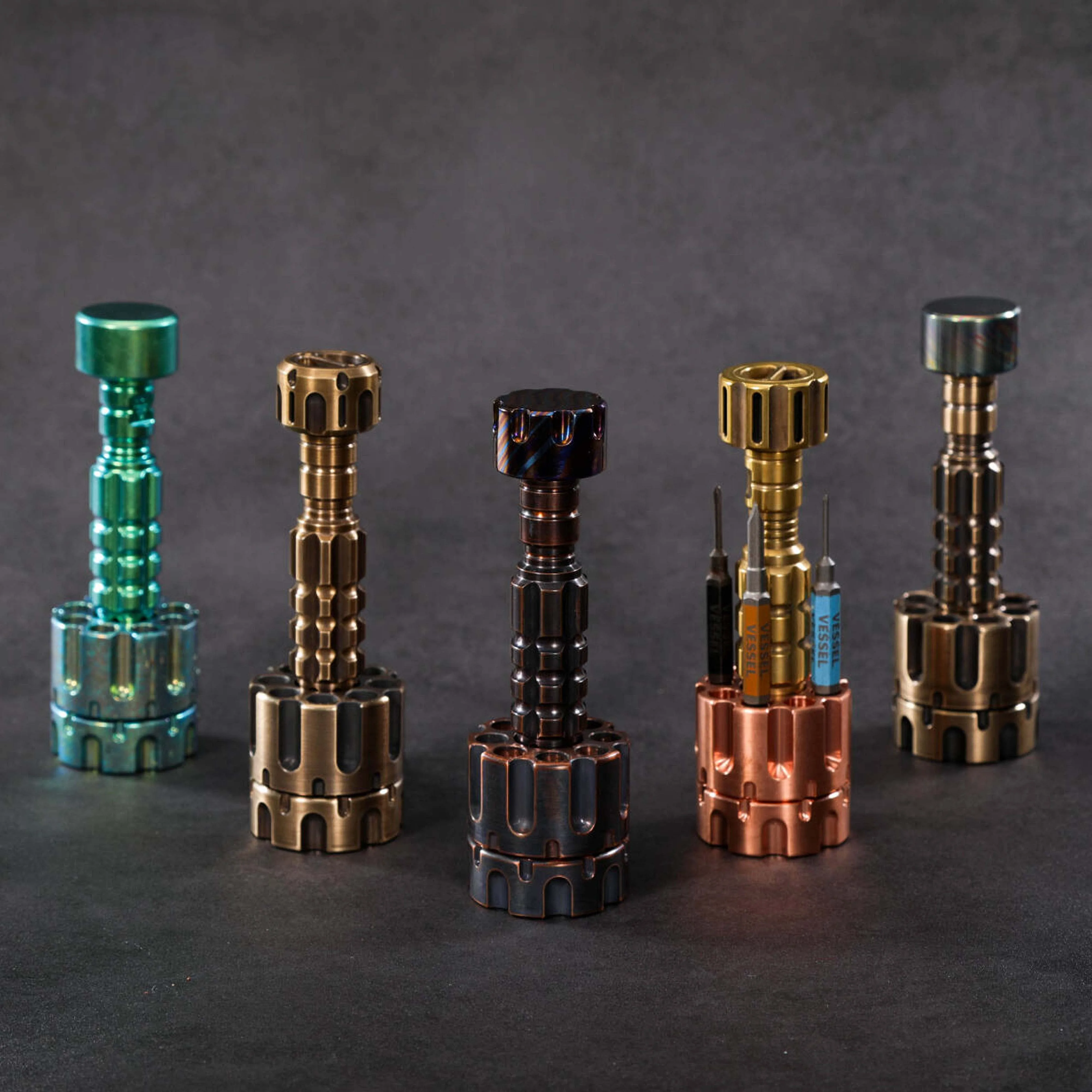 1 قطعة مفك دمشق النحاس الدوران متعدد الوظائف التكتيكية EDC أداة القلم النحاس البرونزية تململ لعبة #3