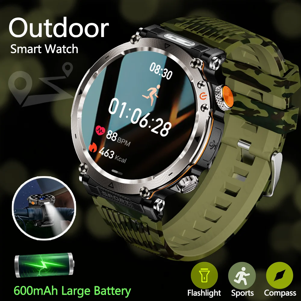 

2025 NEW 600mAh Large Battery Outdoor Smartwatch For Men 1.7-Inch Full Screen Sport mode IP68 Waterproof BT Call Smart Watch