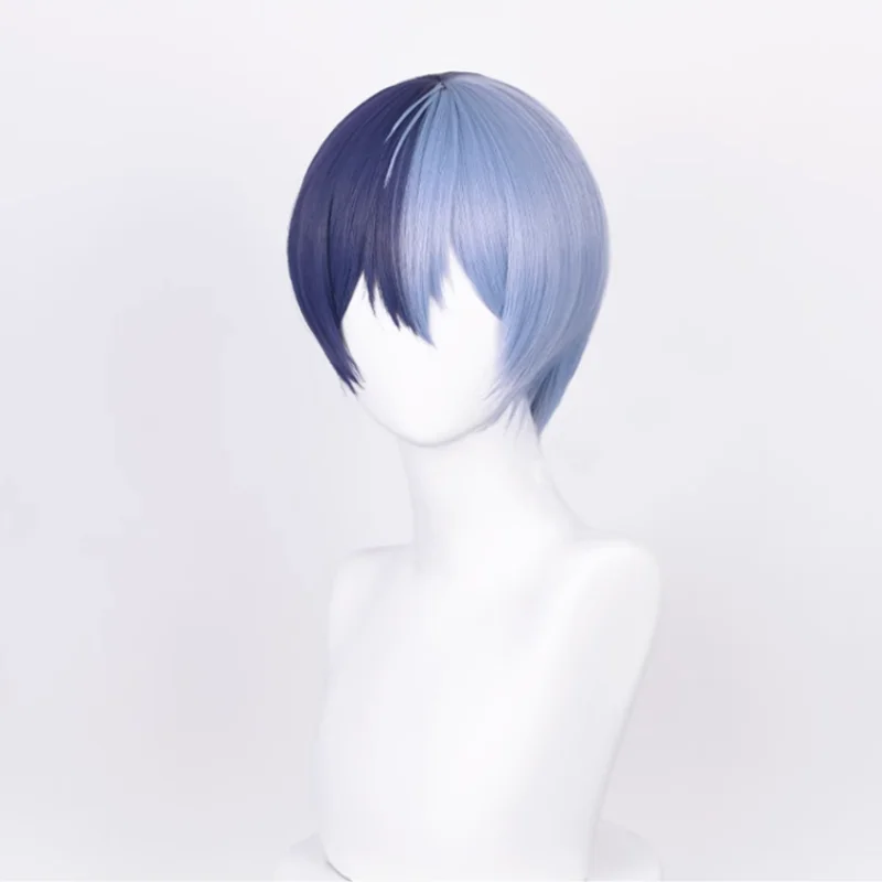 Game Project Sekai Colorful Stage Feat. Aoyagi Toya Cosplay Wig Blue Short Hair Heat Resistant Synthetic Halloween Party Props