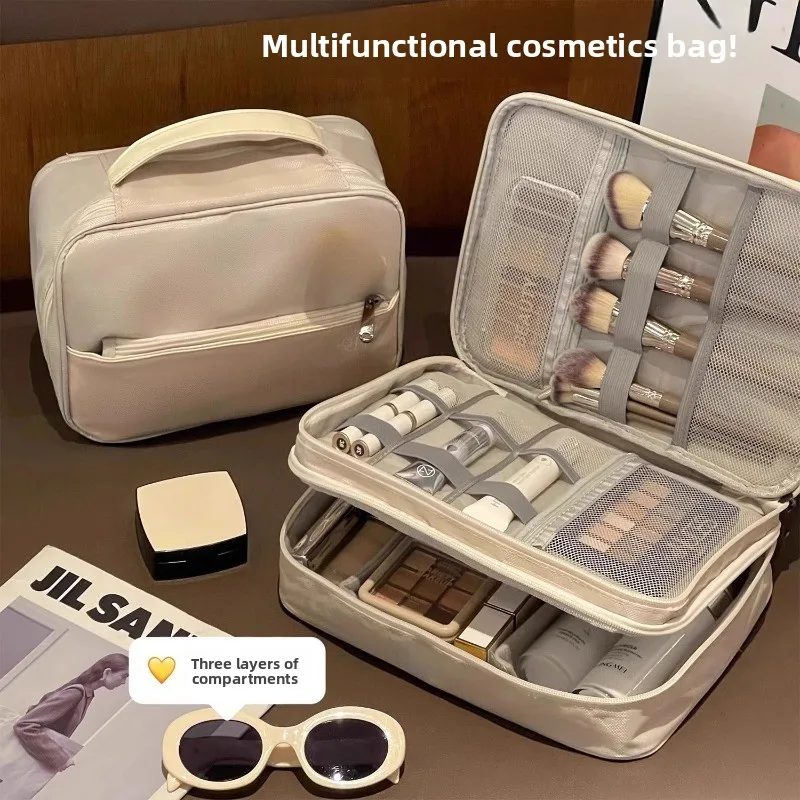

Stylish Women Makeup Bag Large Capacity Portable Travel Cosmetic Organizer Cute Shoulder Storage Bag