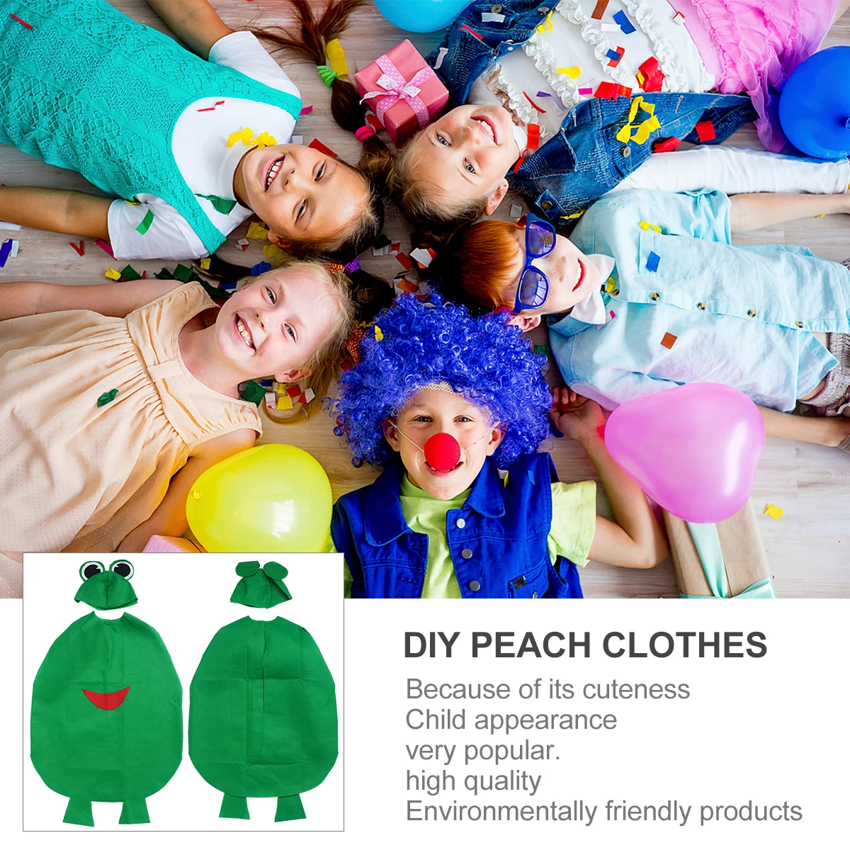 

Очаровательный комплект костюмов лягушки из 2 предметов для детей, зеленая экологически чистая милая одежда со шляпой, модный наряд животного, игровой реквизит, образовательный