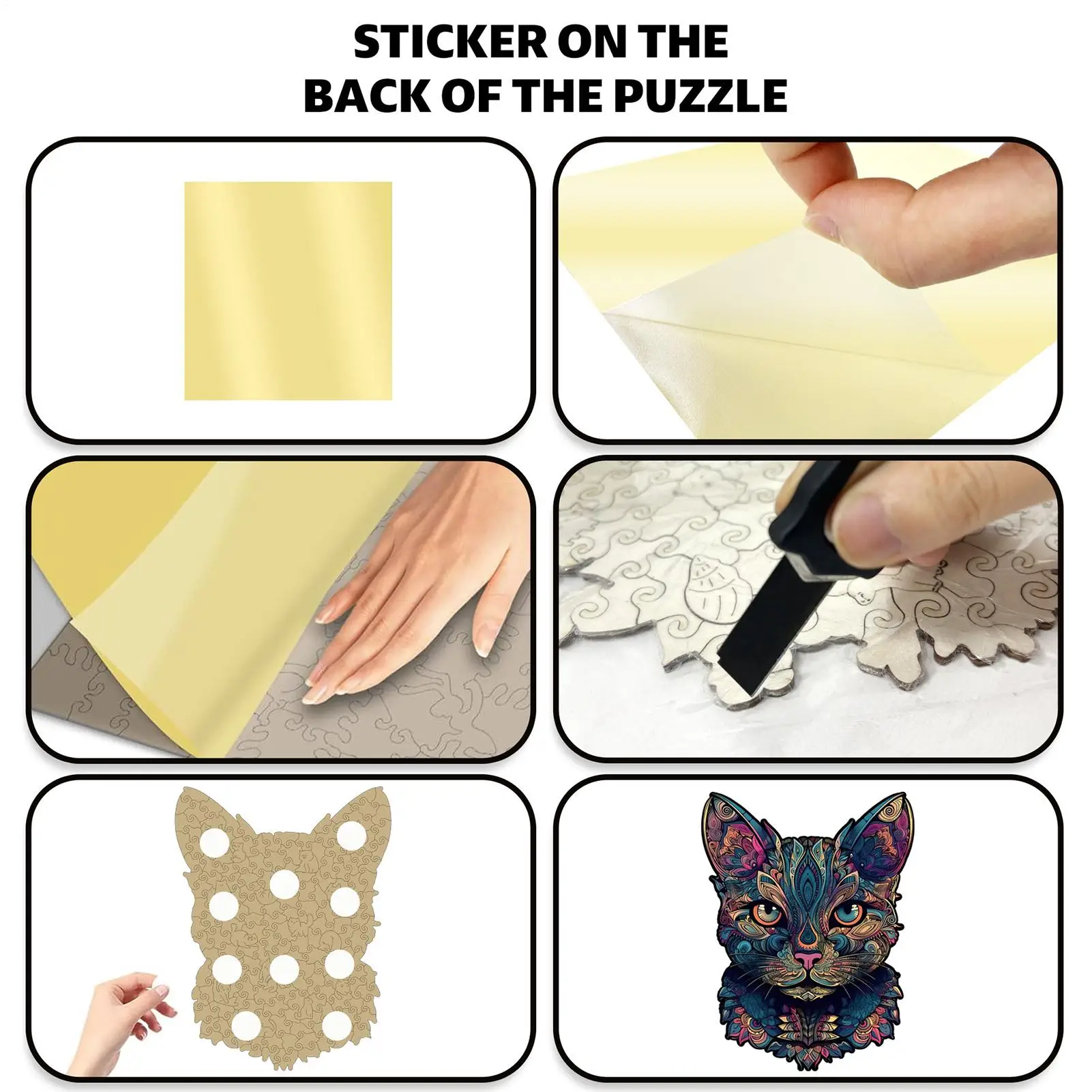 Деревянный пазл с изображением кота, игрушка-головоломка в форме животного, интересный красочный деревянный пазл с котом для взрослых, детей, мальчиков и девочек, семья