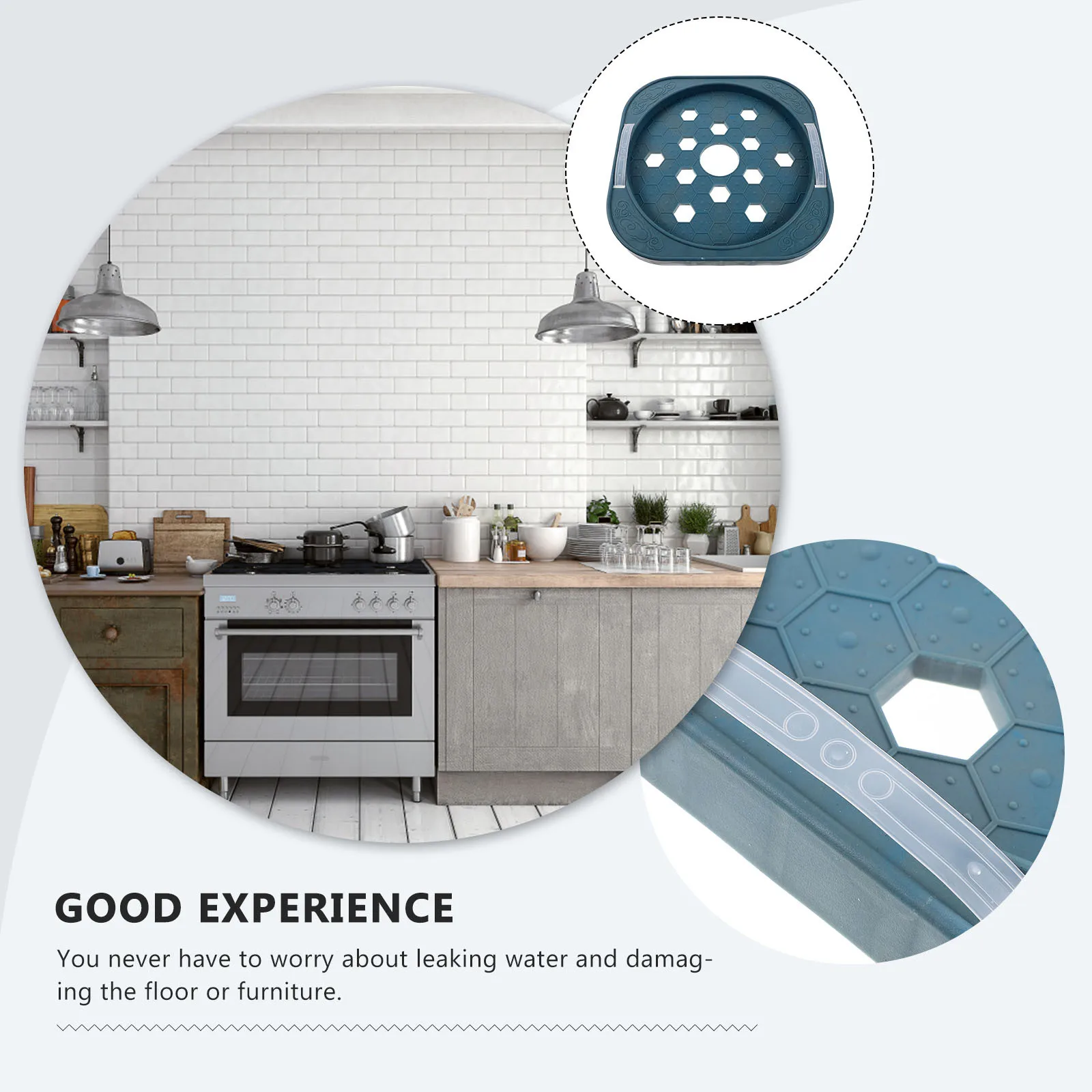 

1pc Gas Tank Base Tray Round Movable Holder With Plastic Wheels For Kitchen Restaurant Floor Protection Storage Can Pallet