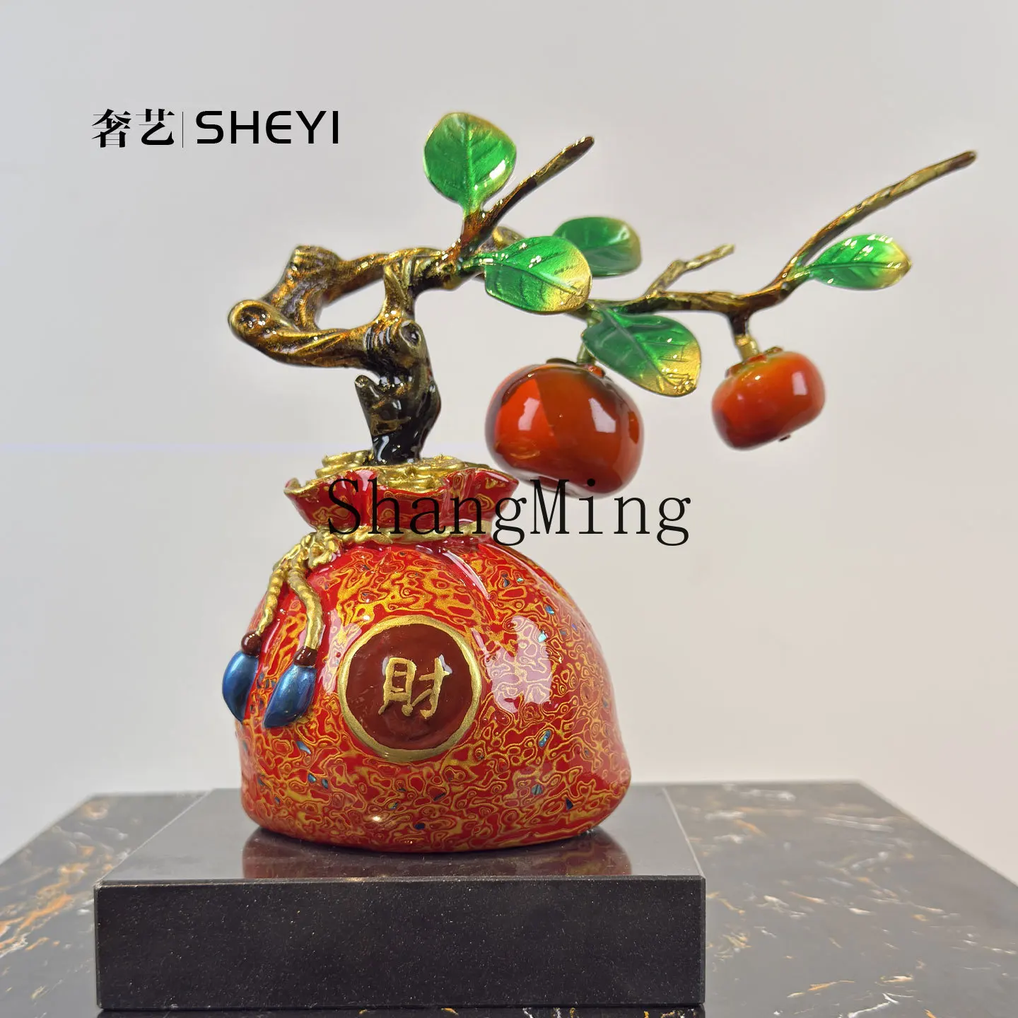 

LXY living room office front desk wine cabinet new Chinese pure copper home decoration ornament