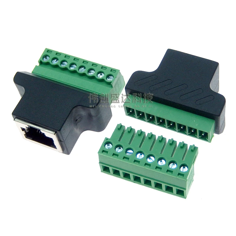 1pcs High Quality RJ45 To Screw Terminal Adaptor RJ45 Female To 8 Pin Connector RJ45 Splitter For CCTV DVR CCTV Accessories