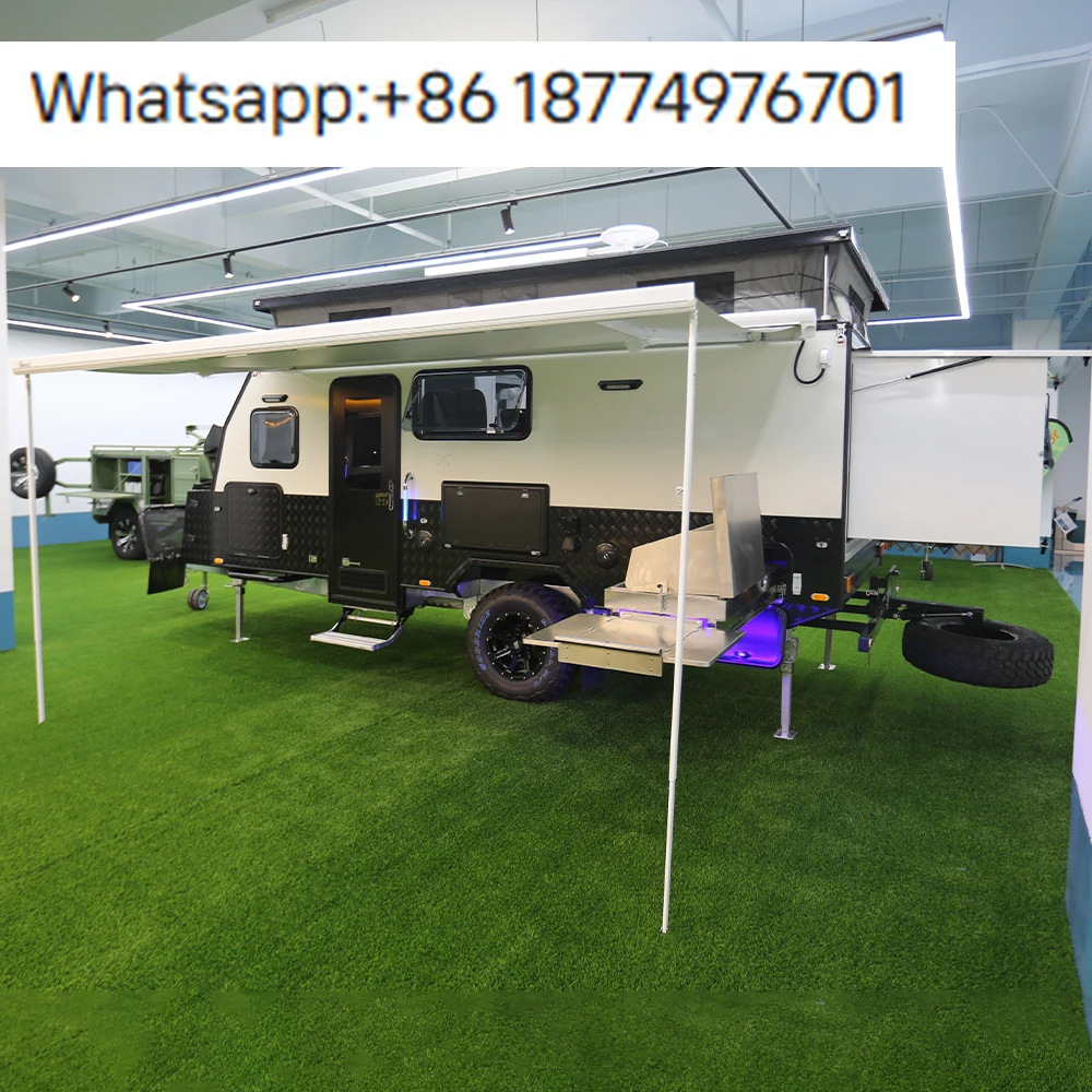 15ft Offroad Off Road Pop Top Hybrid Caravan Camper Trailer With Shower Side Opening for Australia Australian Standards
