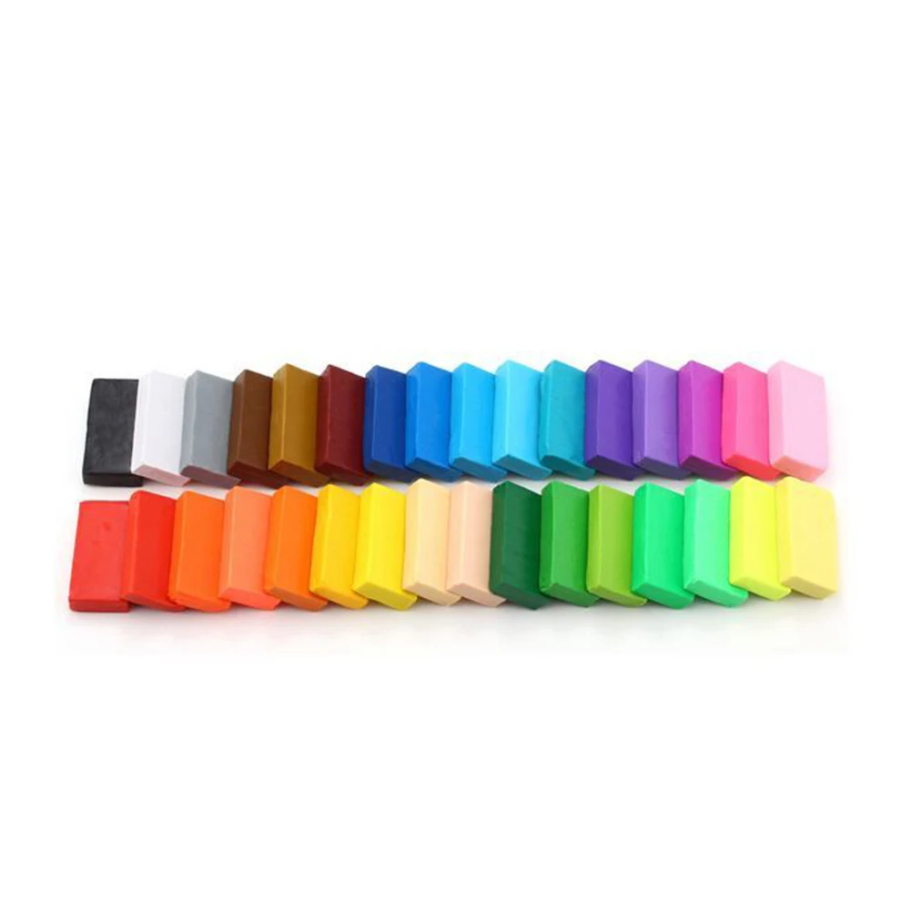 

Tool Set 32 Colors Oven-Bake Polymer Clay Blocks Modelling Molding Kit Creative Kids Arts Crafts Educational Odor