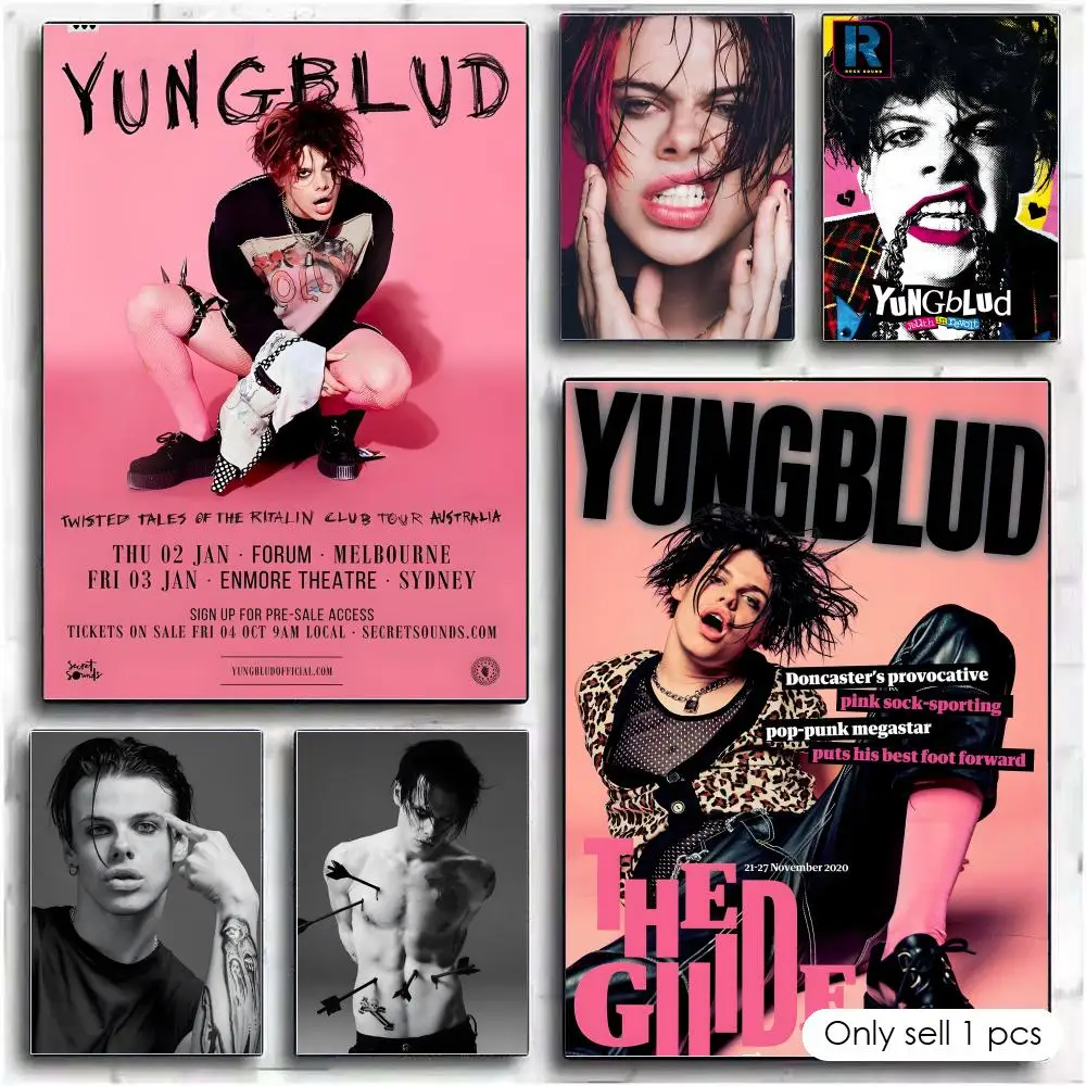 Rapper Singer Y-Yungblud Painting Calligraphy HD Canvas Wall Art | Waterproof Fade-Resistant | Minimalist Unframed Wall Decor