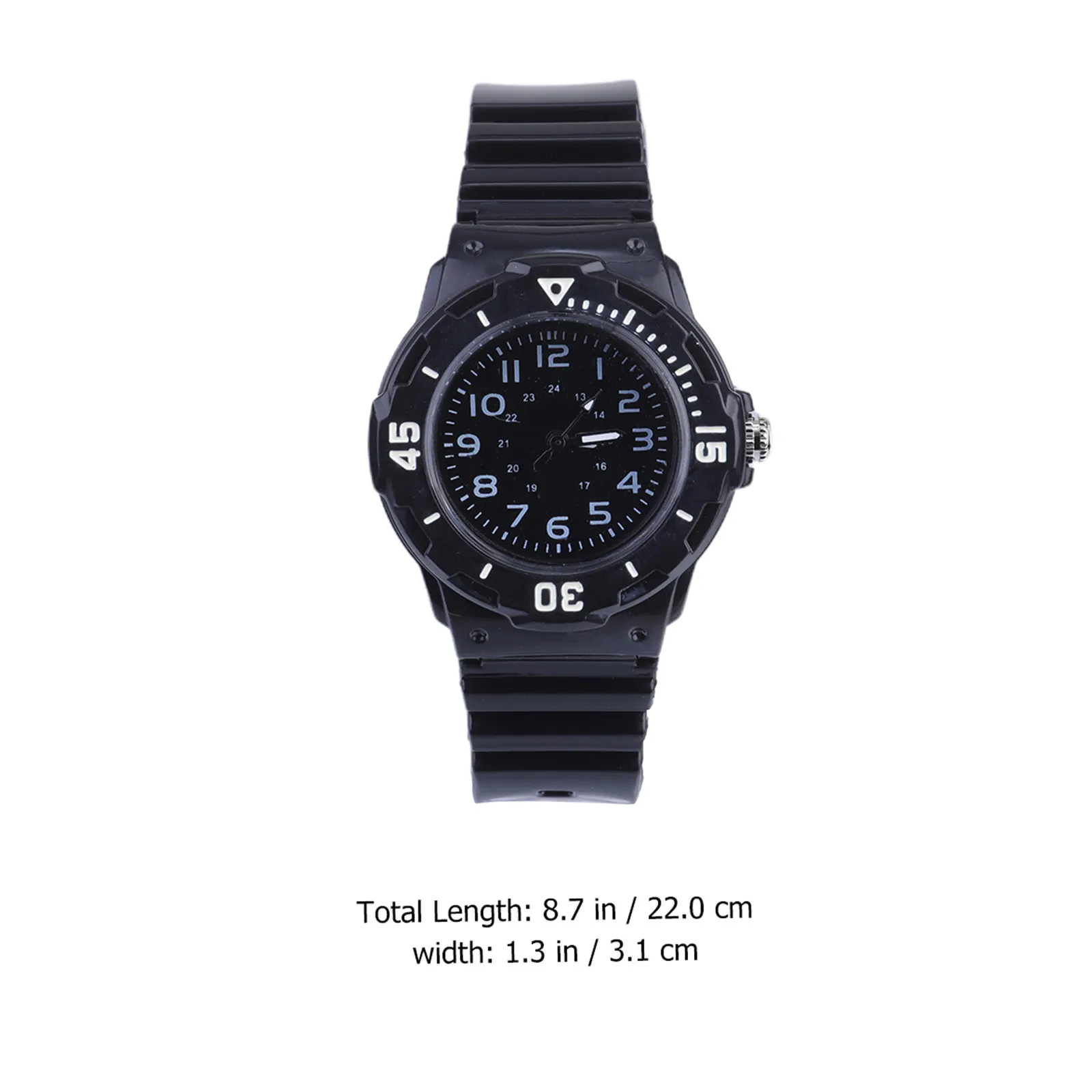 Kids Quartz Watch Silicone Band Arabic Numerals for Children Precise Timekeeping Comfortable Wristwatch Black