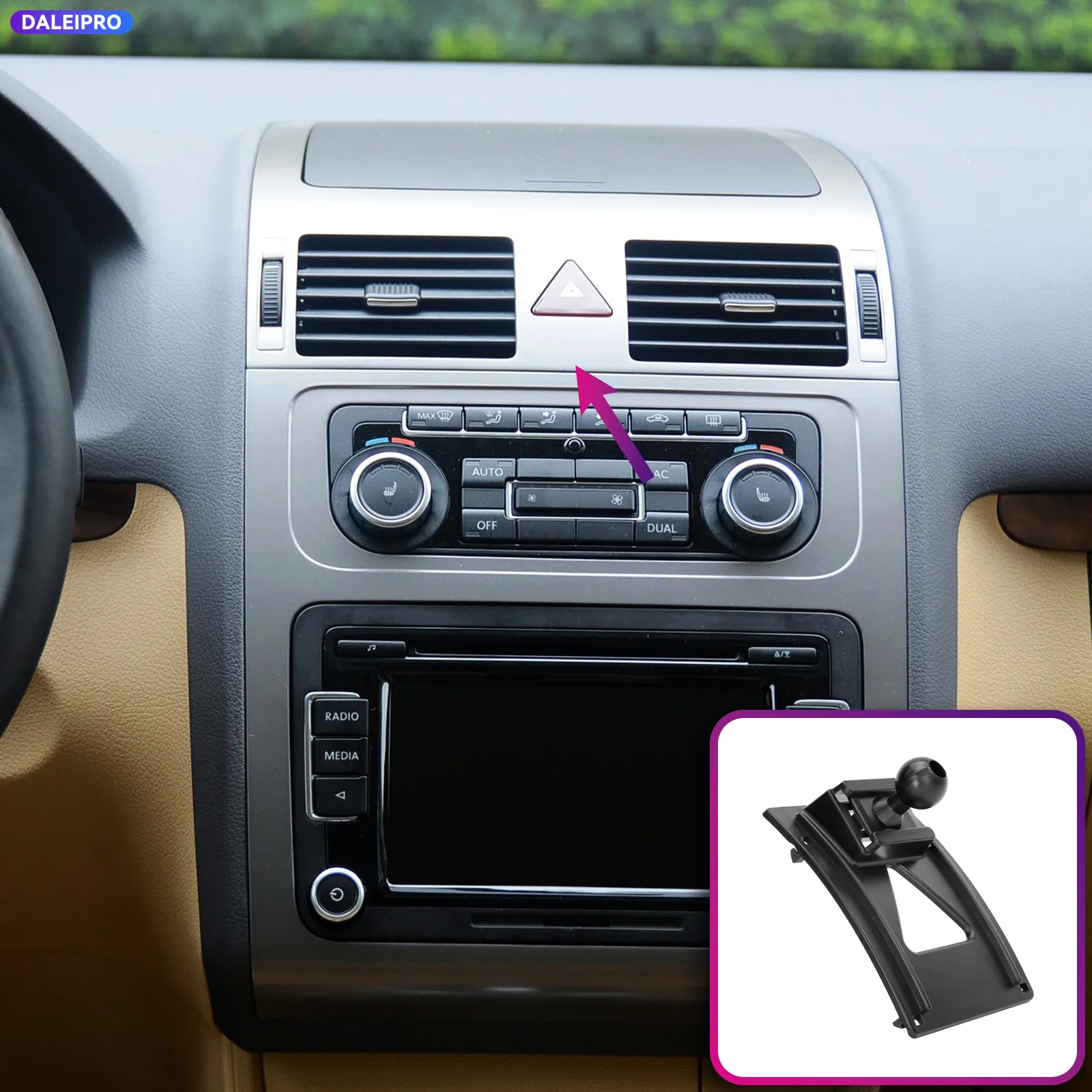 For VW Touran 2003-2010 2011 2012 2013 Vehicle-Specific Phone Holder Base Smart Car Phone Mount 66W Charging Holder Accessories
