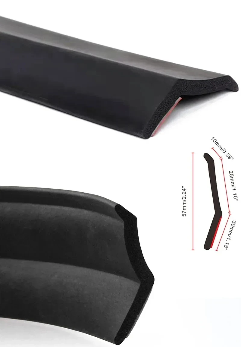 Universal Car Front Bumper Lip Splitter Spoiler Rubber Skirt Car Side Lip Exterior Mouldings Protector BodyTrim Bumper Lip Strip
