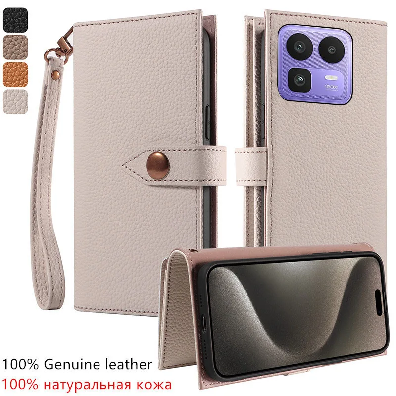 

Premium 100% Genuine leather card slot wallet Cover For Realme Neo8 Neo7 Turbo SE Neo7x Magnetic button shockproof phone Case