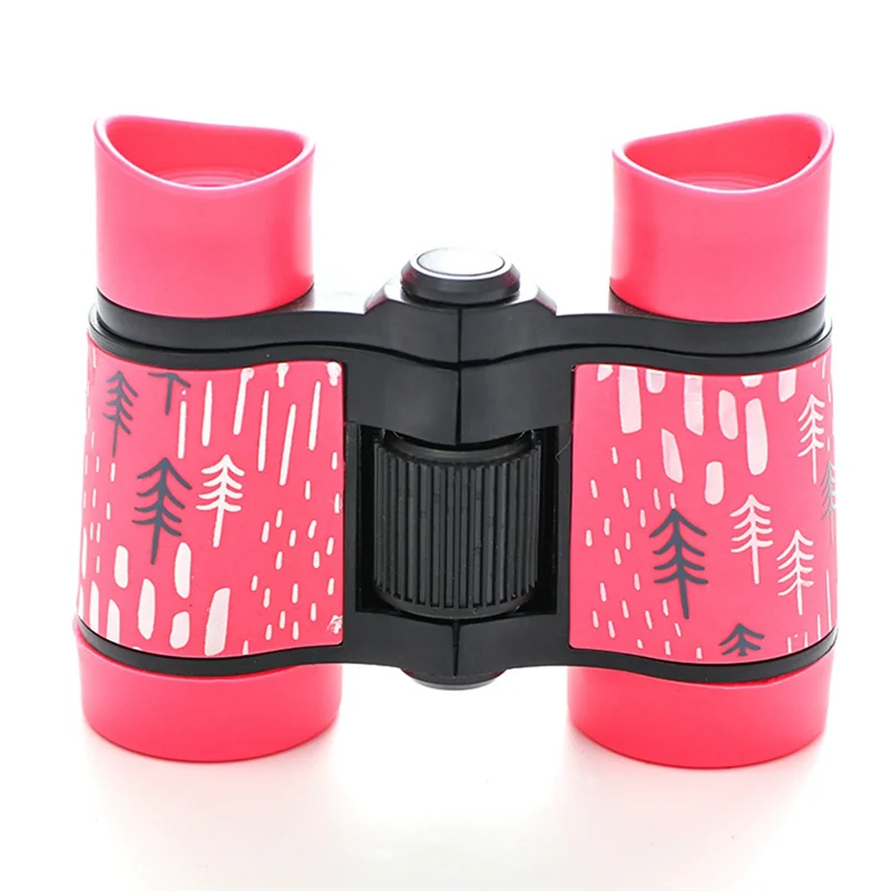 Children's Telescope 4 x 30 Color Rubber Handle Anti-Skid Children's Toy Binoculars Gifts Outdoor(Indian Tree Pink)