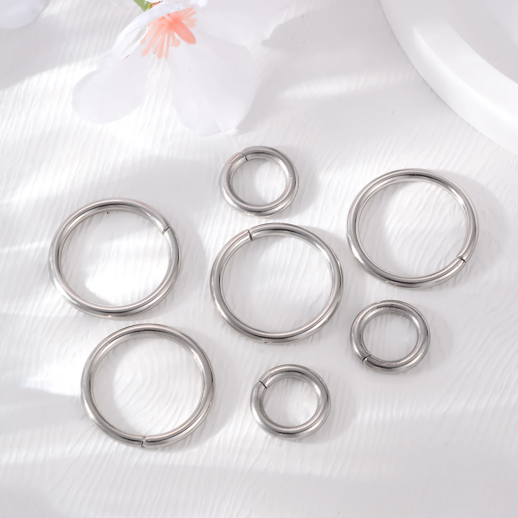 50 Stück Edelstahl-Ösen, offene Ringform, Durchmesser 12 mm/20 mm, Verbindungselemente für die Herstellung von Schmuck im DIY-Stil. – Detail 5