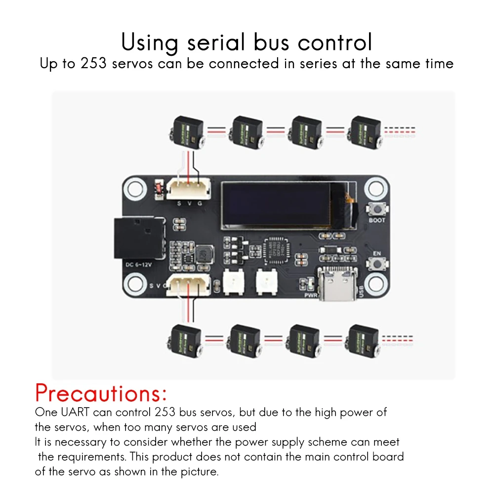 Waveshare SC15 Servo 17Kg.cm High Torque Programmable Serial Bus Servo High-Precision Metal Gear 180° Rotation Angle Servo