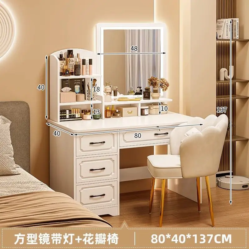 

European-style dressing table dressing table bedroom simple modern small with suction tab