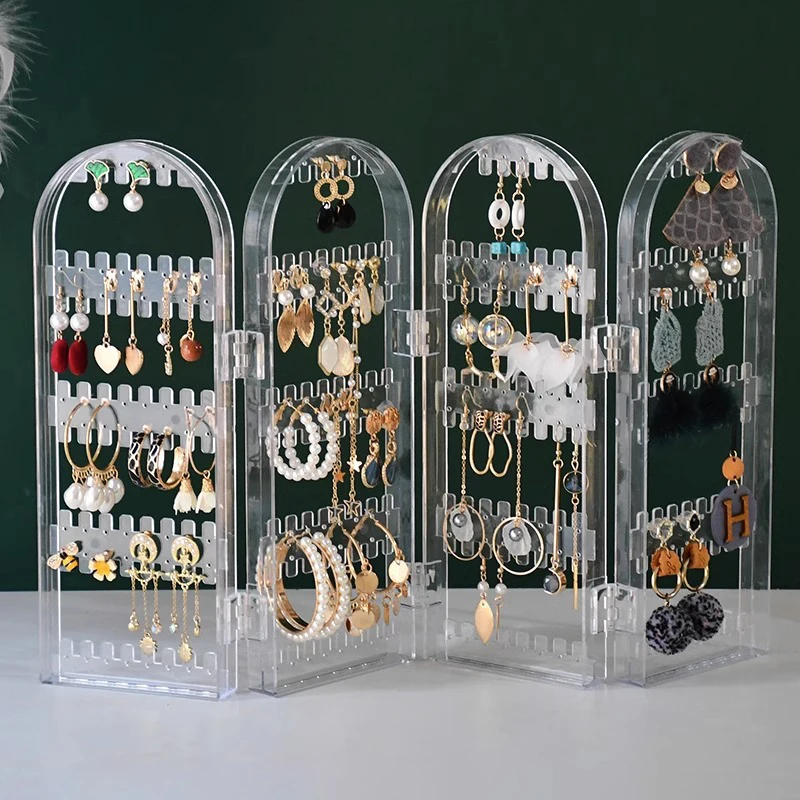 Earrings Display Rack Transparent Multi-layer Smooth Edge Large Capacity High Stability Save Space Desktop Jewelry Display