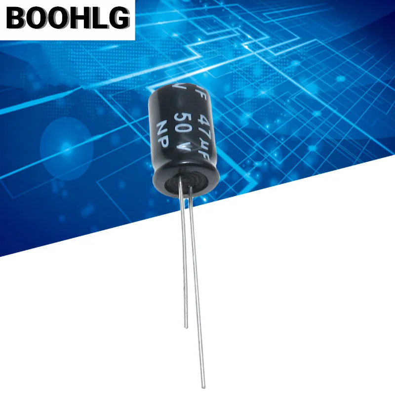 10PCS ELUM 47uf 50v audio frequency crossover NP non-polar aluminum electrolytic capacitor 50v 47uf 8X12mm