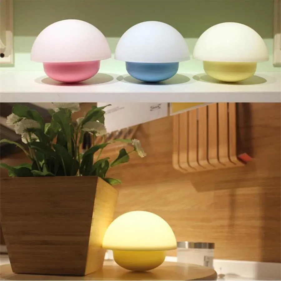 Cute Mushroom Tumbler Night Light Tap Control LED Nursery Lamp with Color Changing Kids Nightlight for Bedroom Toddler Room