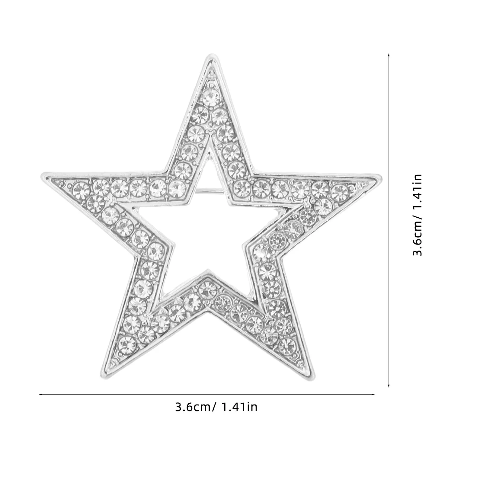 2Pcs Five-Pointed Star Badge Zinc Alloy Star Brooch Pin for Suit Accessories Men Women Dress Lapel Scarf Clip Coat Shawl Wedding