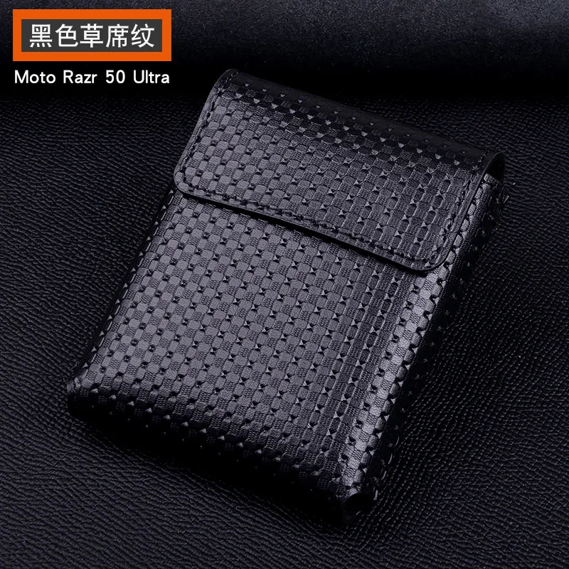 Wobiloo Luxury Phone Pouch Sleeve Bag For Motorola Moto Razr 50 Ultra Genuine Leather Case Protector Cases
