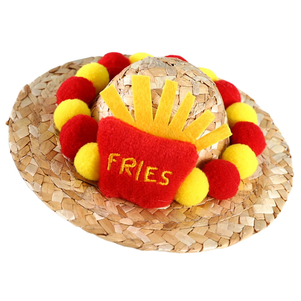 

Pet Potato Hat Woven Cartoon Adjustable Cat Dog Summer Sun Hat Funny Letter Pet Costume Photo Prop Party Favor Dog Cosplay Puppy