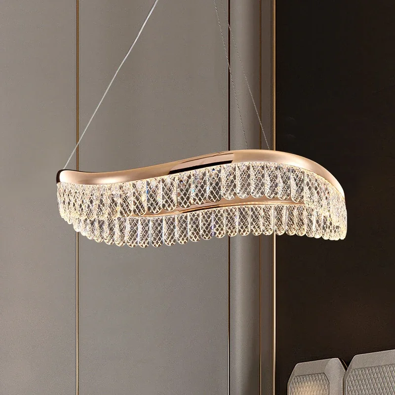 Imagem -04 - Modern Led Golden Teto Cristal Lustre Luxury Living Room Iluminação Nordic Simple Villa Home And Bedroom