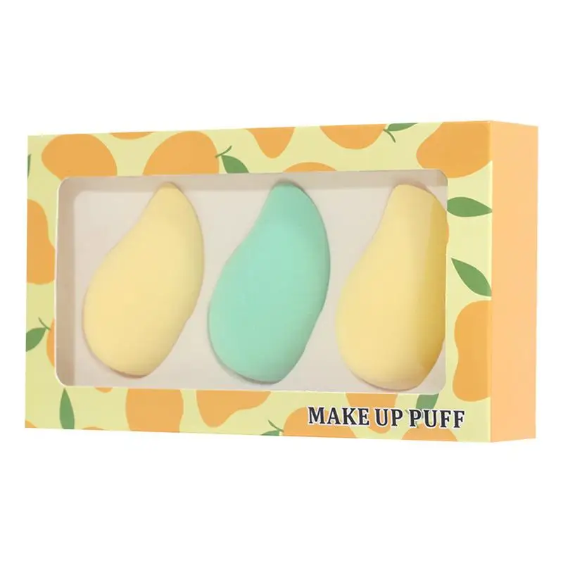 Cosmetic Blending Sponge 3X Beauty Blending Sponge Wet And Dry Use Portable Sponge Makeup Egg For Eyes Noses Forehead Chin