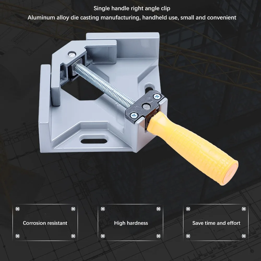 2pcs 90 Degree Corner Clamp Set Adjustable Swing Jaw Aluminum Alloy Right Angle Clamp Single Handle Woodworking Clamps