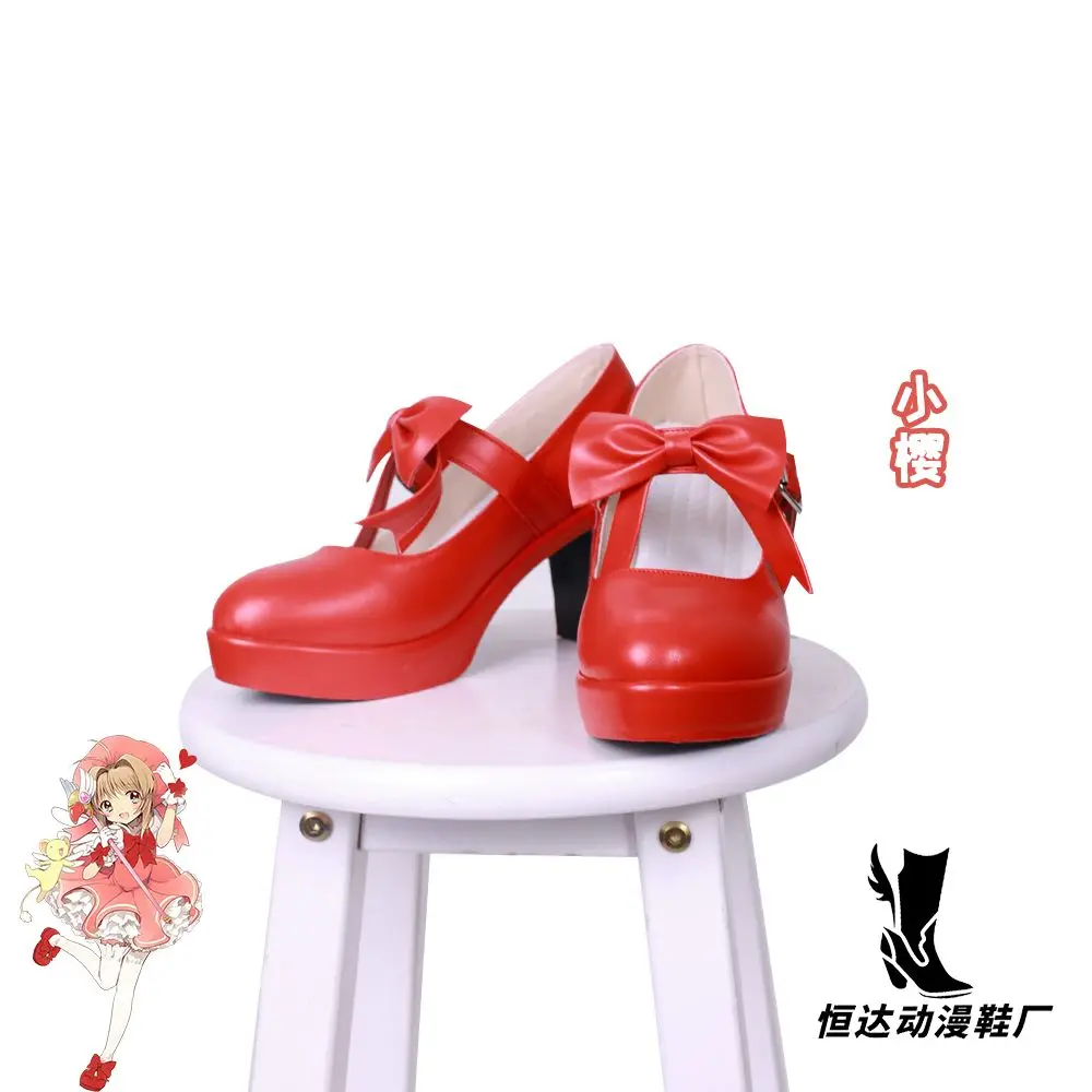 Comic Anime Cardcaptor Sakura Card Captor Cosplay Shoes Lolita red high heeled shoes costumes