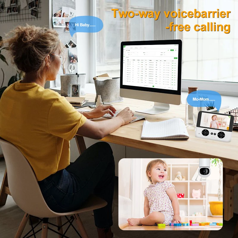 C5  Baby Monitor 720P4.3'' Color LCD Display, 2-Way Talk, Auto Night Vision, Room Temperature, Lullabies,2.4G Secure Connection