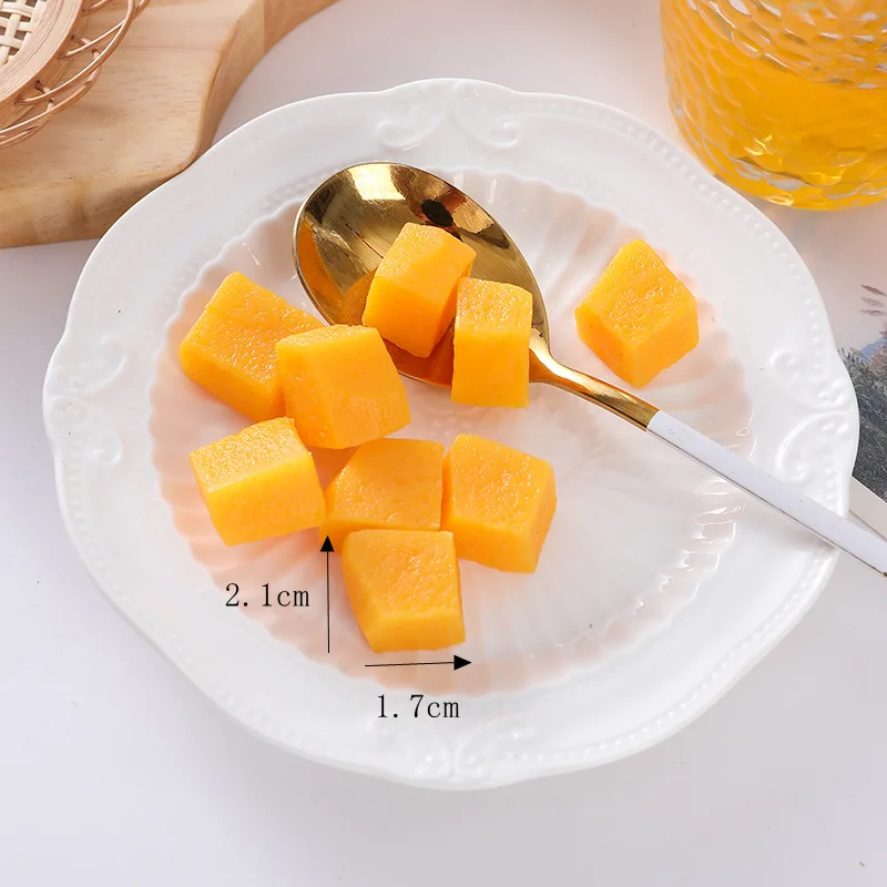Simulation Frucht scheiben künstliche Apfel Zitrone Mango Wassermelone Eiswürfel Yangberry Himbeere Modell gefälschte Shooting Requisiten 10 teil/los – Detail 8