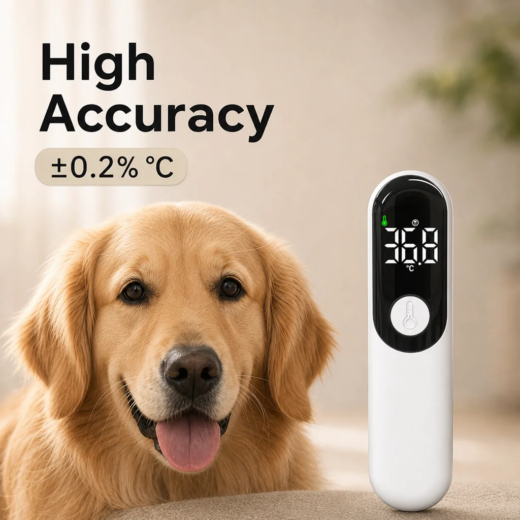 JUSTLANG Rechargeable Pet Thermometer Infrared Electronic LED Display Fast ℃/℉ Dog&Cat Veterinary Temperature Fever for Animal view 3