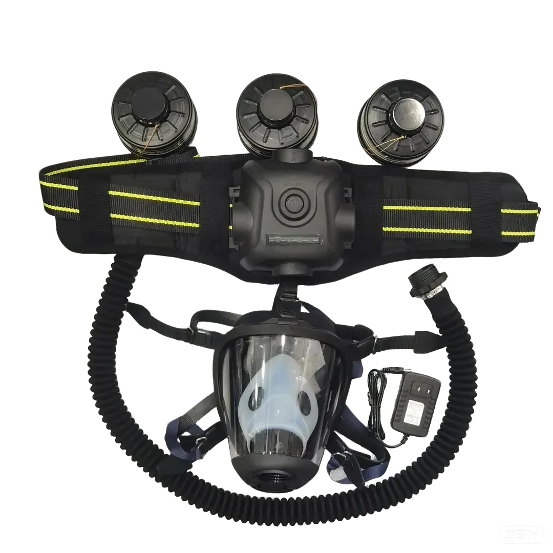 Ayon Electric Respirator (PAPR) Powered Air-Purifying Full Face Mask For Mining Firefighting Three Filters above 4 Hours