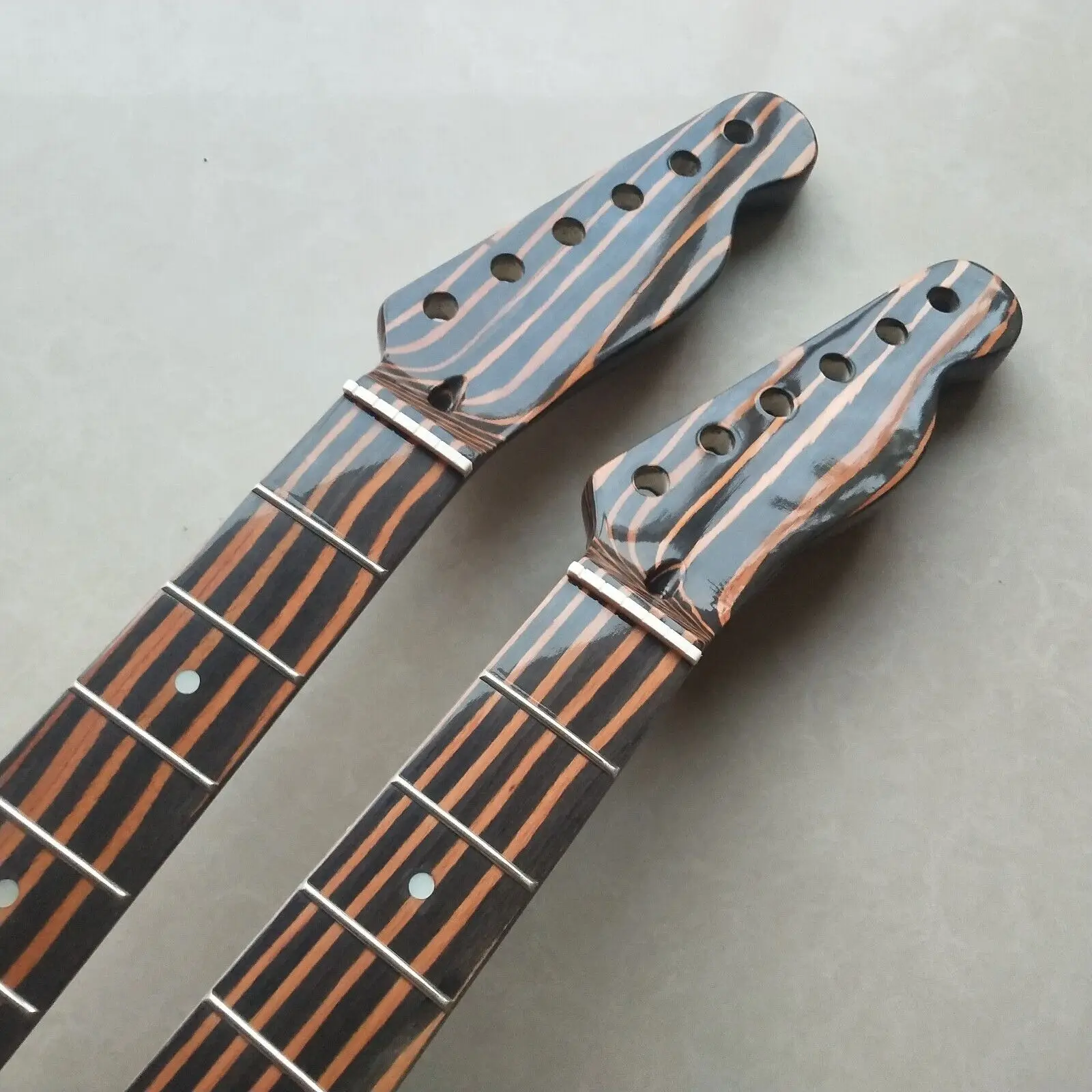 2pcs Gloss Zebra wood Electric Guitar Neck 22 Fret 25.5