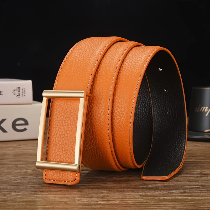 Cinturón Unisex con Hebilla Cuadrada Única | Elegancia Clásica, Opciones Coloridas | Ideal para la Oficina, Atuendos Diarios y Looks Modernos
