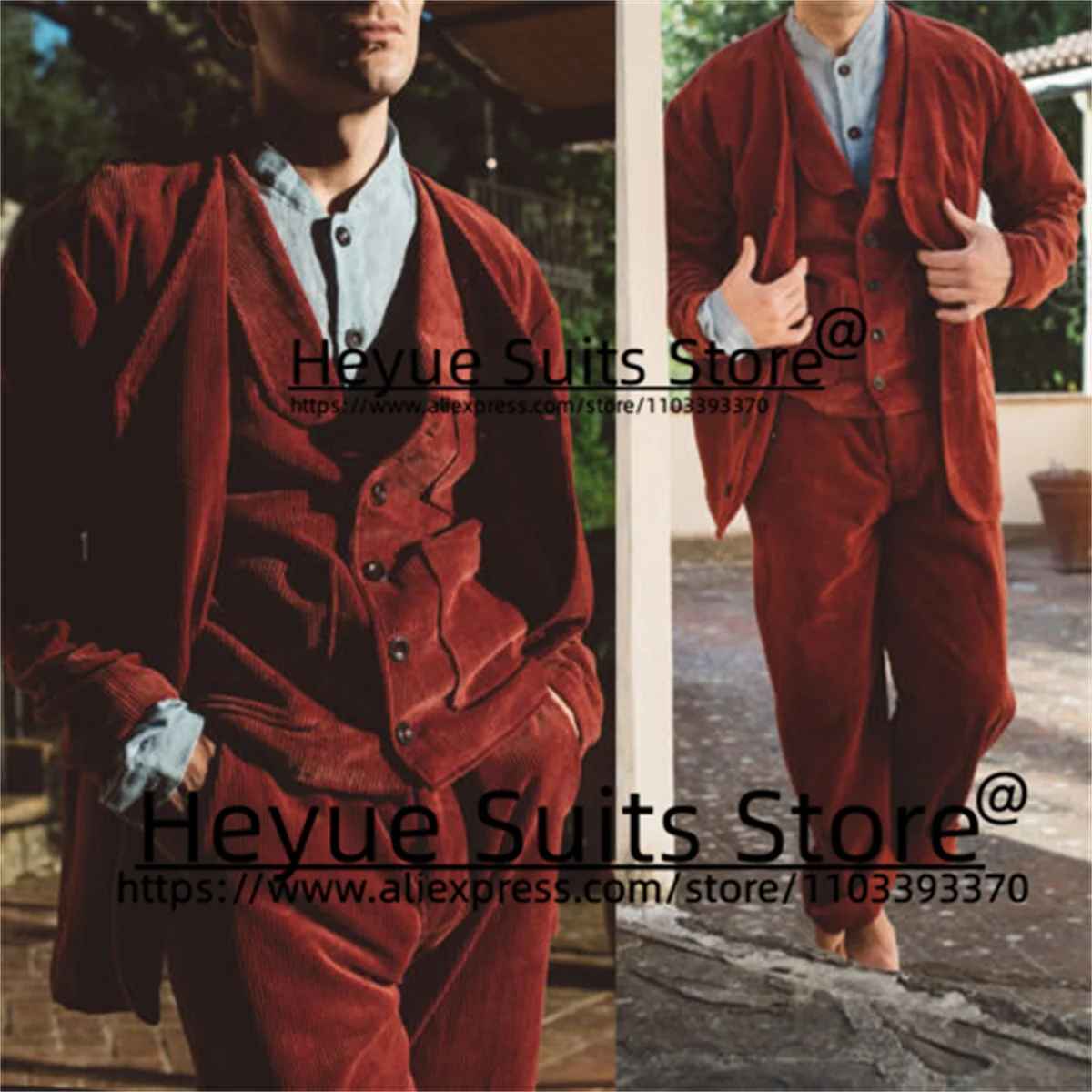 

Wine Red Corduroy Wedding Suits For Men Slim Fit Custome Casual Groom Tuxedos 2 Pieces Sets Elegant Male Blazer Costume Homme