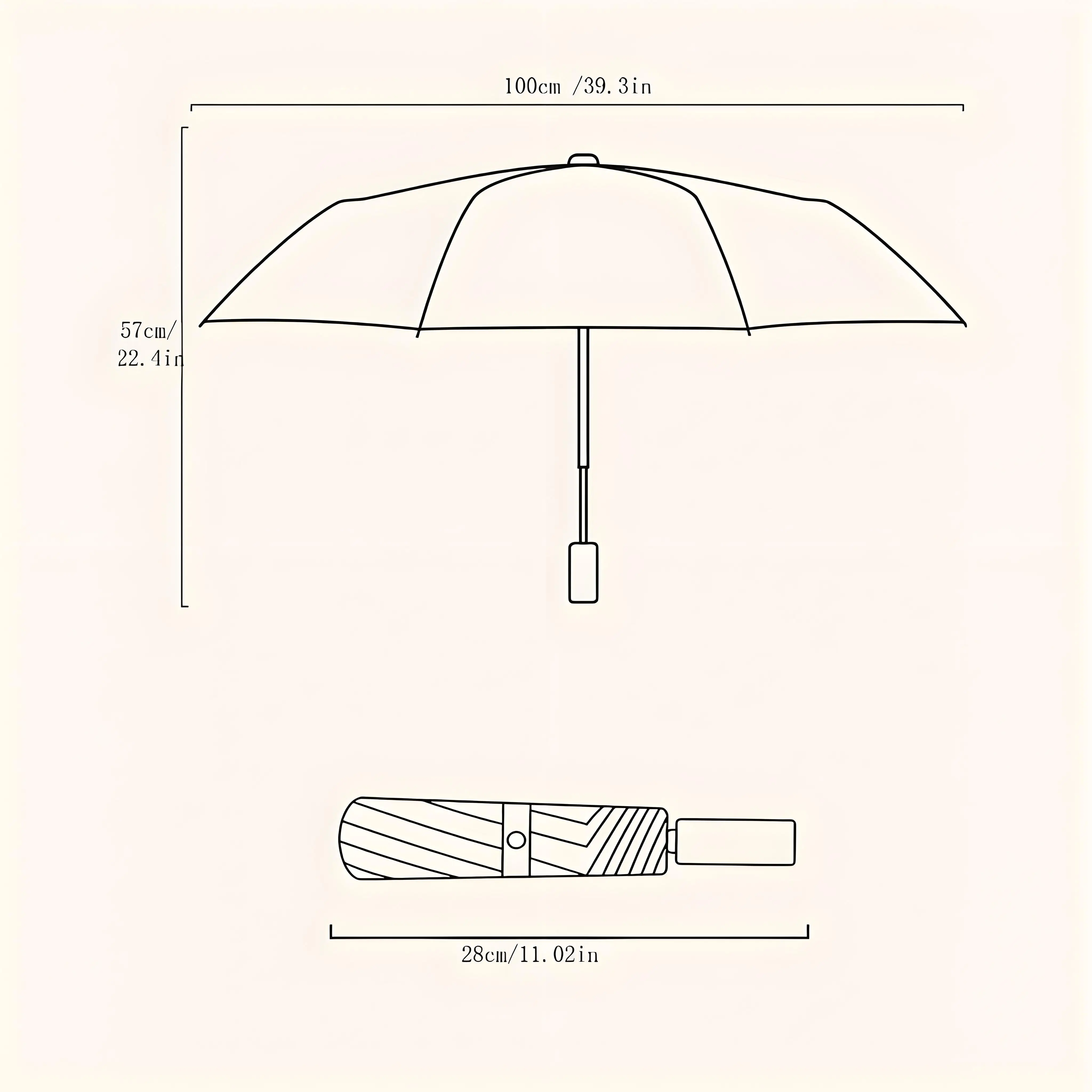 Auto Open Compact Umbrella, Windproof Travel Umbrella with UV Protection - Lightweight Portable for Men & Women