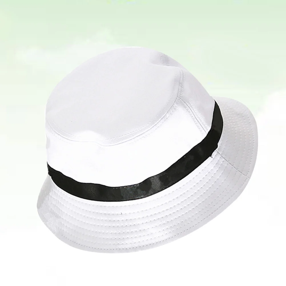 

Japanese Style Solid Color Bucket Hat White Cotton Fabric Summer Sun Hat Outdoor Beach Vacation Holiday Accessory
