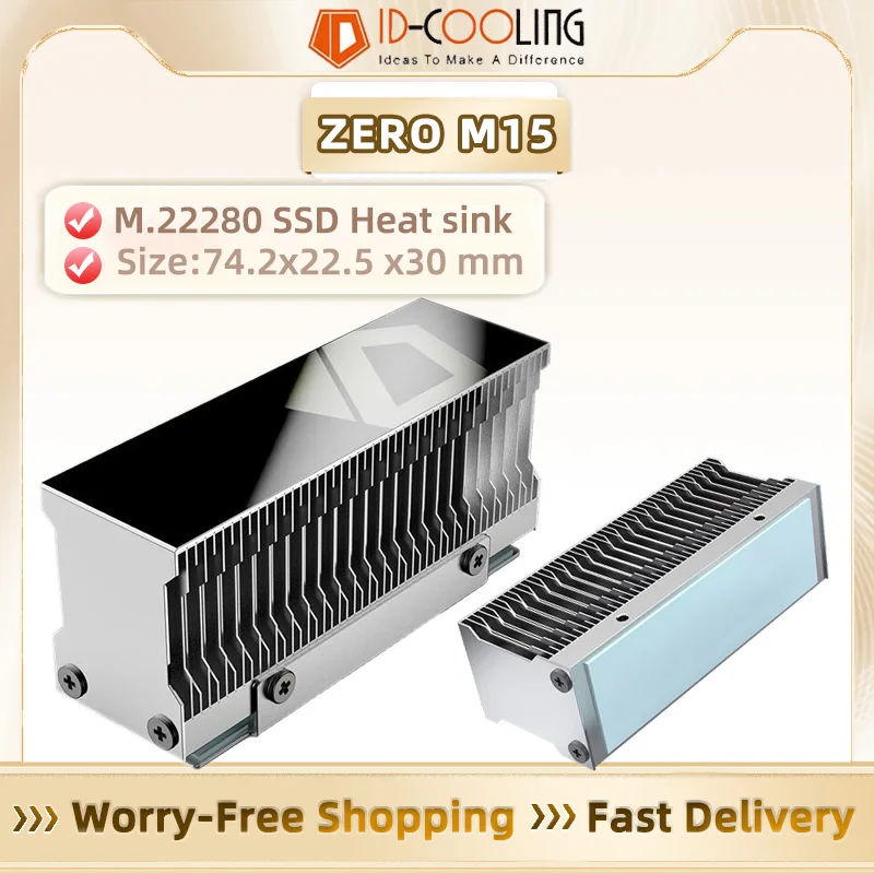

ID-COOLING ZERO M15 Алюминиевый радиатор SSD с пассивным охлаждением M.2 2280 и термопрокладкой для компьютерного радиатора NVMe SSD