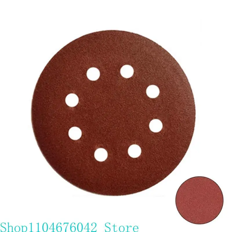 

5 Inch 8-Hole Sanding Disc Aluminum Oxide Flocking Back Sandpapers for Sanders 40-2000 Grits