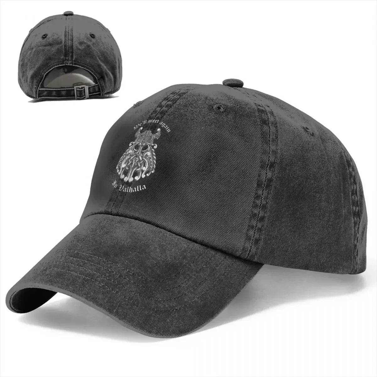 DistMurcia-Casquette de Baseball Viking Valhalla pour Homme et Femme, Chapeau en Denim, Vintage, Extérieur, Été, Réglable