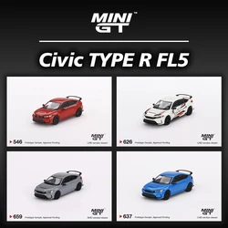 MINIGT 1:64 Civic FL5 Gray Pearl 2023 Diecast Diorama Car Model Toys 659 626 546 637