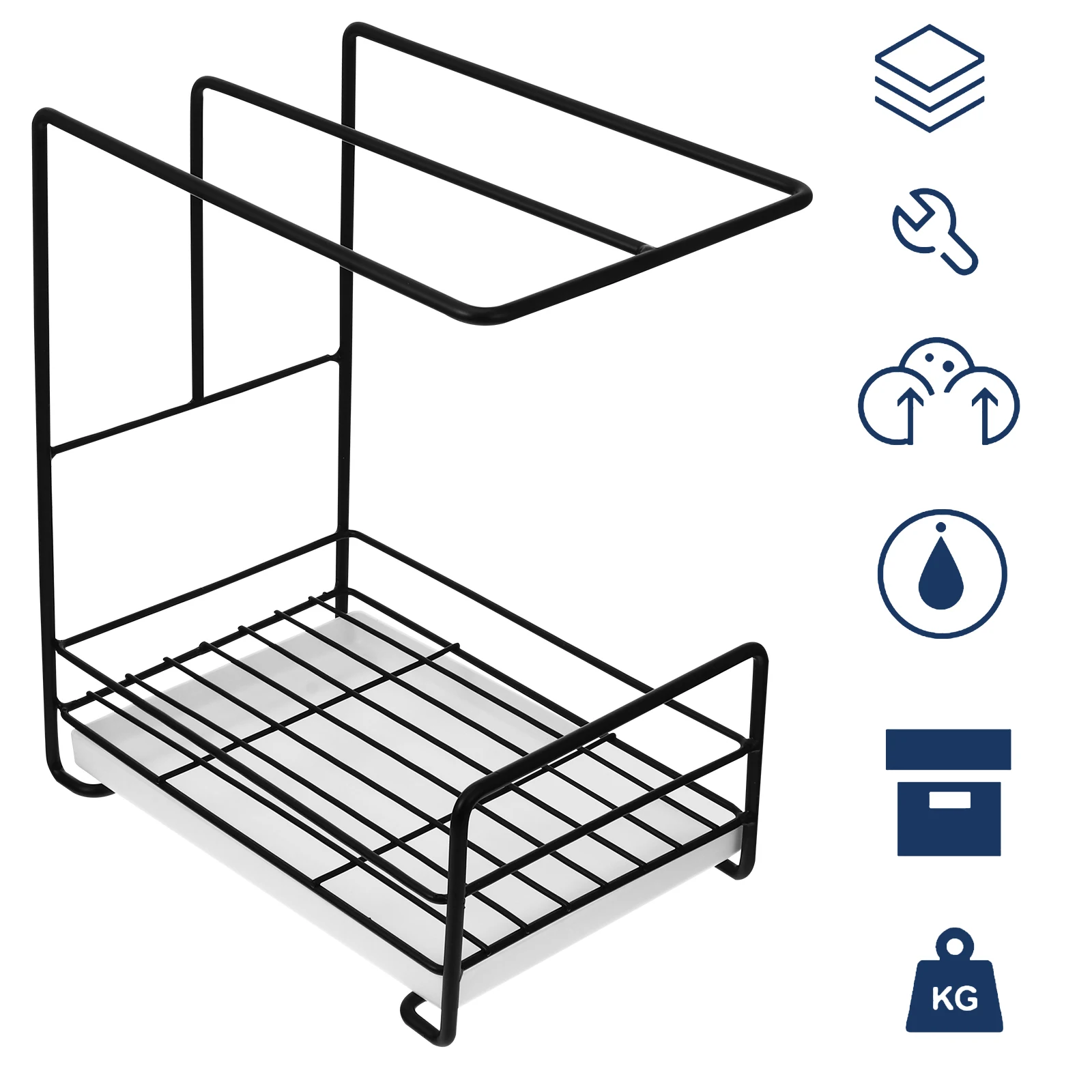 

Carbon Steel Kitchen Sponge Storage Rack Draining Holder Cloth Desktop Shelf Premium Metal Lightweight