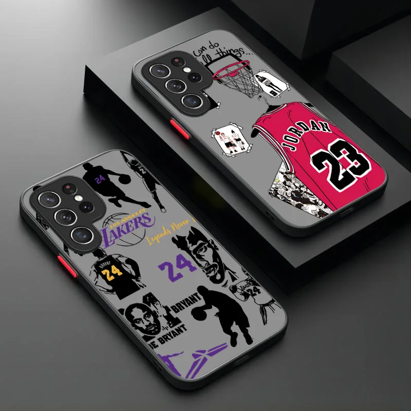 Basketball Star Sports Case For Samsung Galaxy S24 S23 S22 Ultra S21 S20 FE S10 Plus Note 20 10 A15 A25 A35 A55 Matte Hard Cover